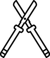 two crossed knives icon on white background vector