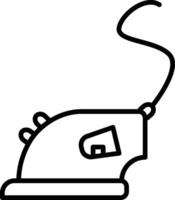a black and white drawing of a mouse with a cord vector