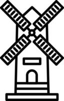 A black and white windmill icon vector