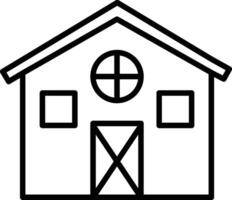 A black and white outline of a house vector