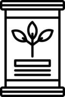 A black and white illustration of a plant in a jar vector