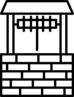 a black and white illustration of a well vector