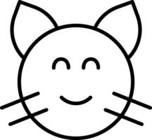 A black and white cat face with a smile vector