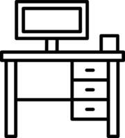 computer desk icon vector