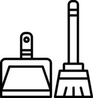 a broom and dustpan icon on a white background vector
