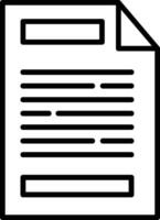 A document icon with a black outline vector