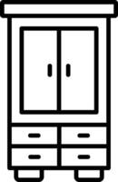 A black and white image of a cabinet vector