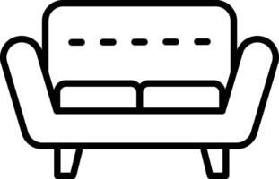 A black and white drawing of a couch vector