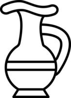 An old vase with a handle on it vector