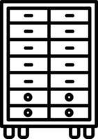 A black and white image of a cabinet vector