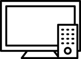 a black and white image of a television and remote control vector