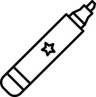 a black and white drawing of a pen with a star vector