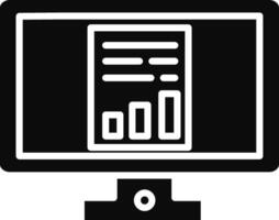 A computer monitor with a chart on it vector
