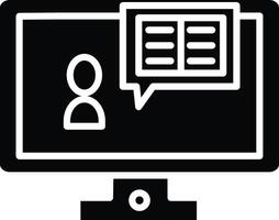 A computer monitor with a book icon on it vector