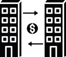 Two buildings with a dollar sign on top vector