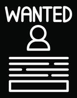 Wanted Illustration Icon vector