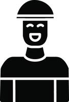 Smiling Man Illustration Icon vector