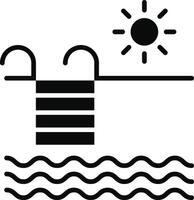 Swimming Pool Illustration Icon vector