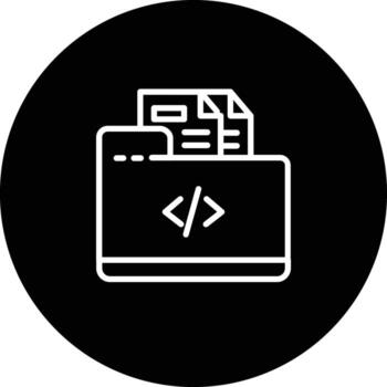 Coding Folder Illustration Icon vector