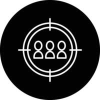 A black and white icon of a group of people in a target vector