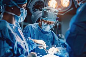 Surgeons performing surgery in an operating room photo