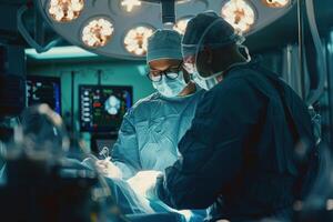 Two surgeons in the operating room photo