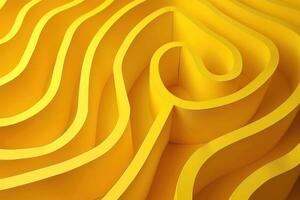 A yellow 3d model of a wavy pattern photo