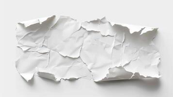 Crumpled paper on white background photo