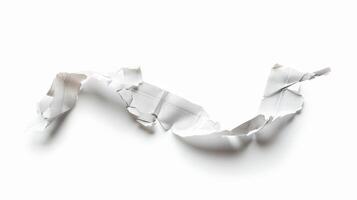 A torn piece of paper is shown on a white background photo