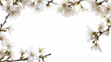 A white branch with flowers on it photo