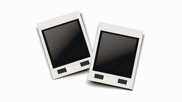 Two black and white smartphones on a white background photo