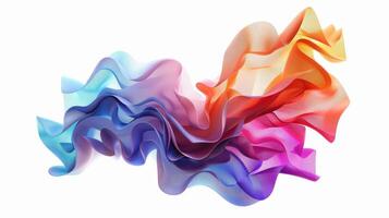 A colorful abstract wave on a white background photo