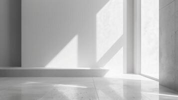 Empty room with white walls and floor photo