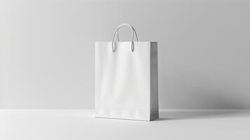 White paper bag mock up on white background photo