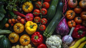 A large assortment of vegetables and fruits photo