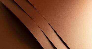 Copper metallic texture with layered folds and a smooth, reflective surface. Horizontal geometric photo
