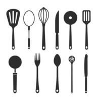 Clean Icons of Cooking Tools for Restaurant and Chef Branding vector