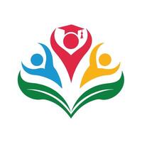 Flat Abstract Educational Logo Icon for Learning and Community Projects vector