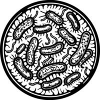 Microscopic View of Bacteria Illustration Intricate Microorganisms in Black and White vector