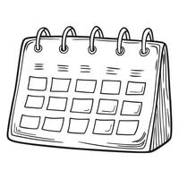 Hand-Drawn Spiral Desk Calendar Illustration for Scheduling and Planning Concepts vector