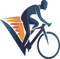 Dynamic Cyclist Silhouette HighImpact Motion amp Speed Cycling Design vector