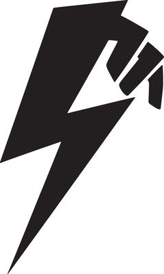 Thunder icon in black halftone style