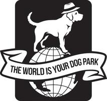 The worlr is your dog park silhouette vector