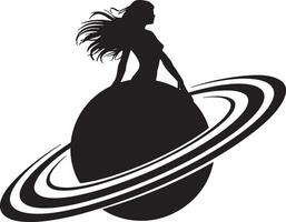 Saturn black simple icon image vector