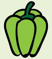 Bell pepper, abstracted pepper illustration, green bell pepper, suitable for poster and banner and design element, good for vegetable store logo and sign, can be used for educational content and menu vector