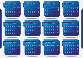 Monthly calendar template for 2025 year. Wall calendar in a minimalist style. Week Starts on Sunday. vector