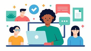 These descriptions highlight various aspects of accessible online learning platforms focusing on inclusivity and support for diverse learners.. vector