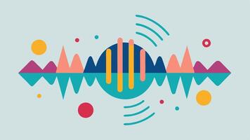Sound Waves Abstract lines and shapes representing sound waves illustrating different frequencies and their impact on sensory perception.. vector