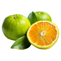 A close up of two oranges and a half png