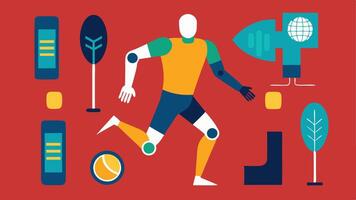 These descriptions can help visualize the varying applications and designs of prosthetics in the realm of highperformance sports.. vector
